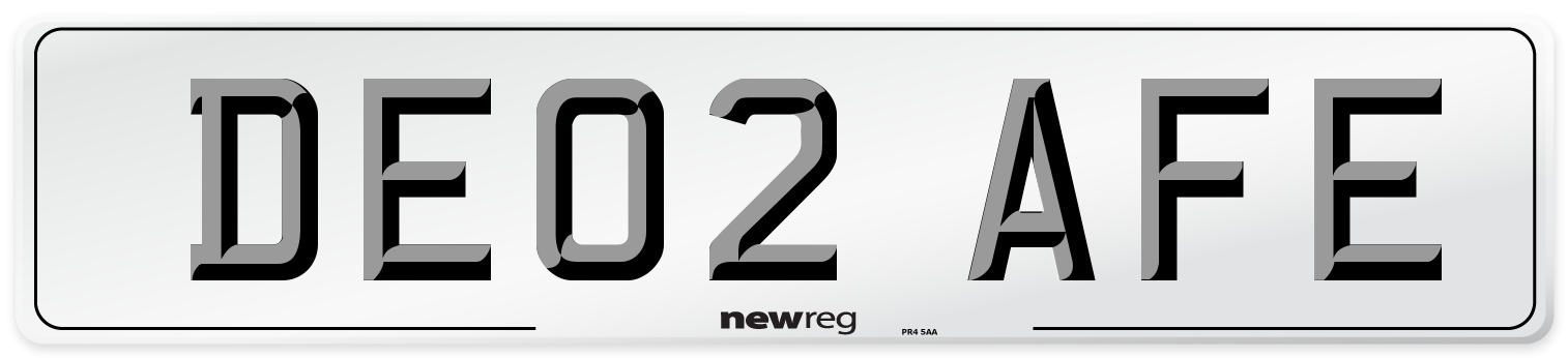 DE02 AFE Number Plate from New Reg